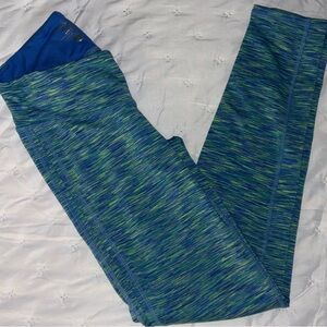 Lilly Pulitzer Luxletic Weekender Leggings Green Blue Space Dye Workout Size XS